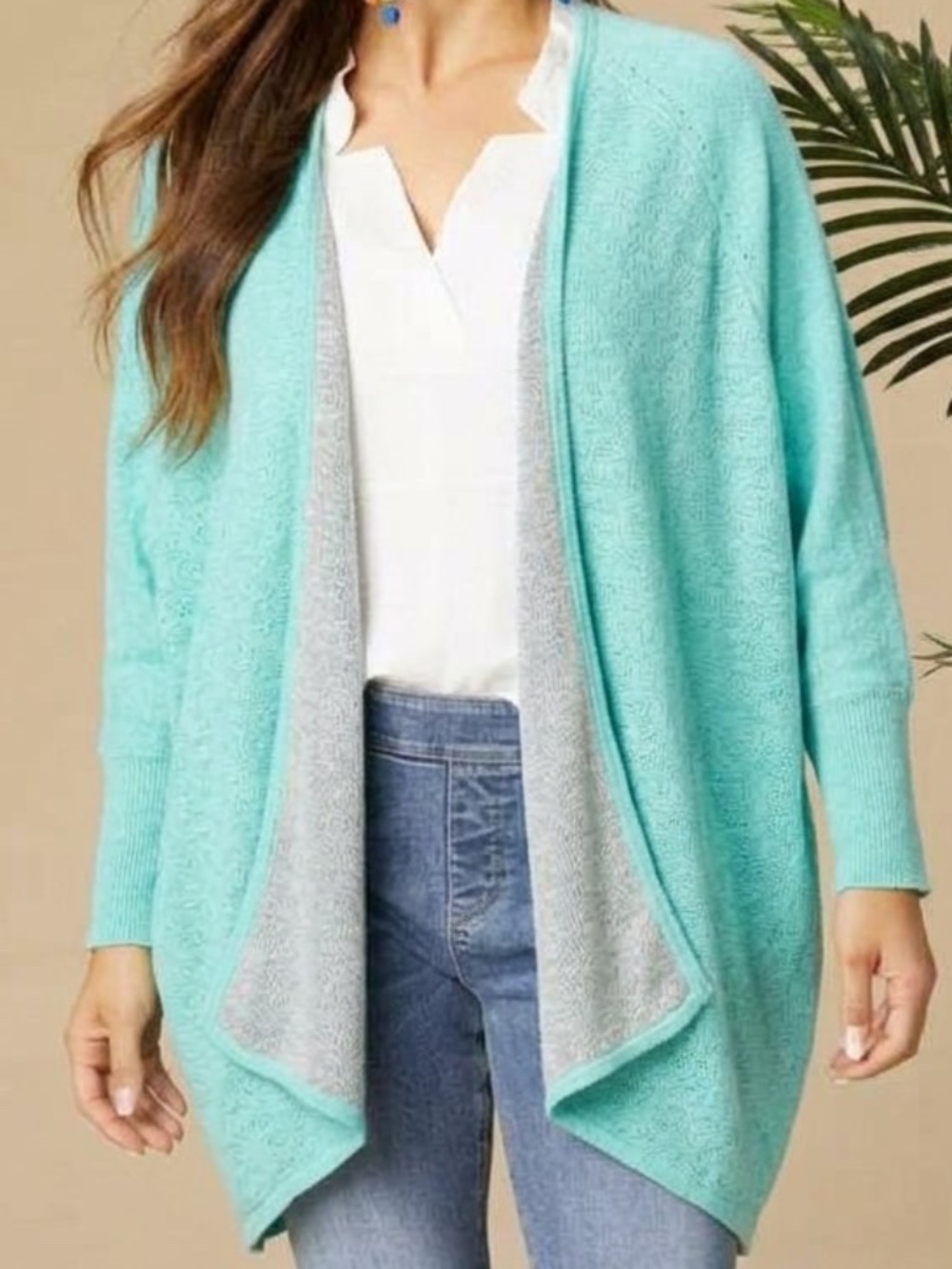 AllSaints Metallic Open-Knit Cardigan